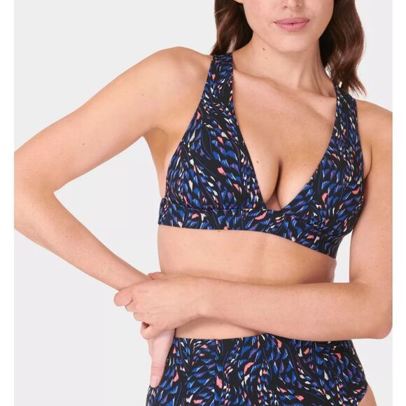 Sweaty Betty Peninsula Xtra Life Bikini Top Sz Small Black‎ Coral Cross-Back NEW - Picture 1 of 13